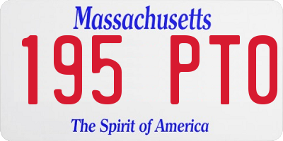 MA license plate 195PT0