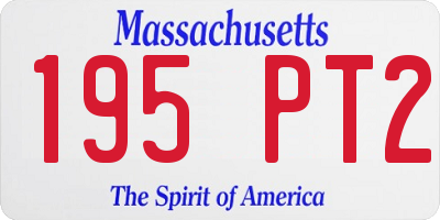 MA license plate 195PT2