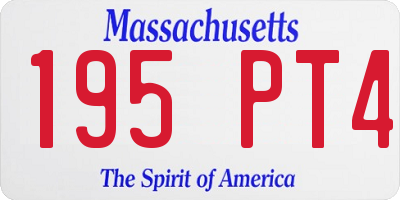 MA license plate 195PT4