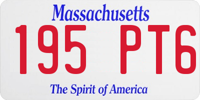 MA license plate 195PT6