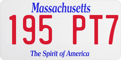 MA license plate 195PT7