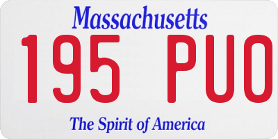 MA license plate 195PU0