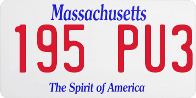MA license plate 195PU3