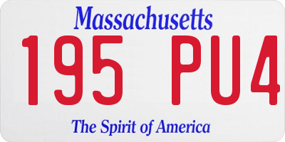 MA license plate 195PU4