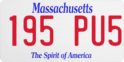 MA license plate 195PU5