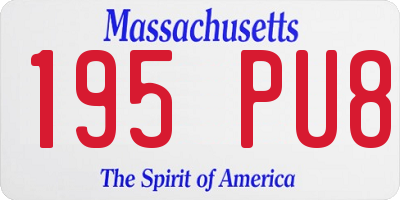 MA license plate 195PU8