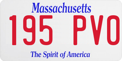 MA license plate 195PV0