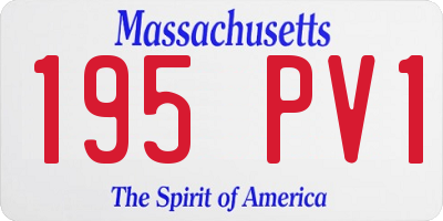 MA license plate 195PV1