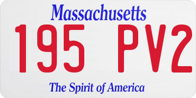 MA license plate 195PV2
