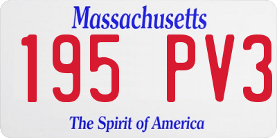 MA license plate 195PV3