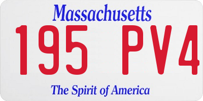 MA license plate 195PV4