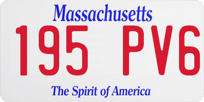 MA license plate 195PV6