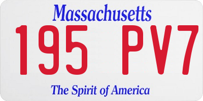 MA license plate 195PV7
