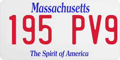 MA license plate 195PV9