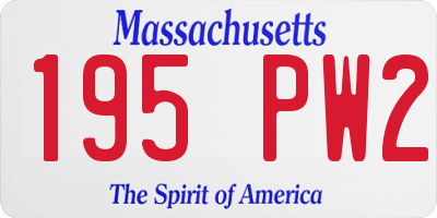 MA license plate 195PW2