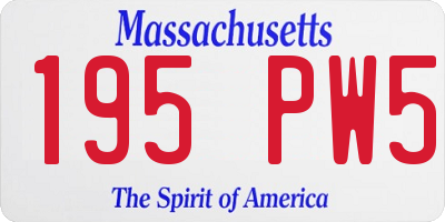 MA license plate 195PW5