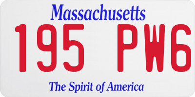 MA license plate 195PW6
