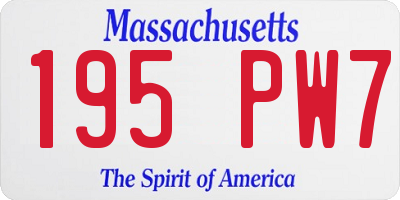 MA license plate 195PW7