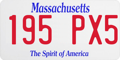 MA license plate 195PX5
