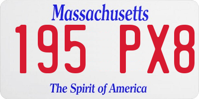 MA license plate 195PX8