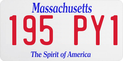 MA license plate 195PY1