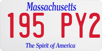 MA license plate 195PY2