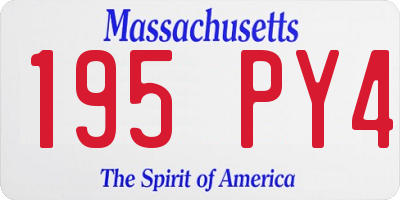 MA license plate 195PY4