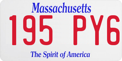 MA license plate 195PY6