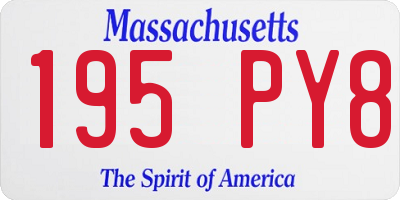 MA license plate 195PY8