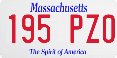 MA license plate 195PZ0