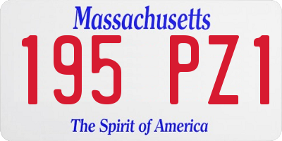 MA license plate 195PZ1