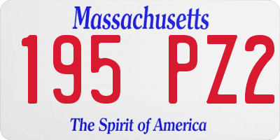 MA license plate 195PZ2