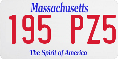 MA license plate 195PZ5