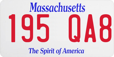 MA license plate 195QA8