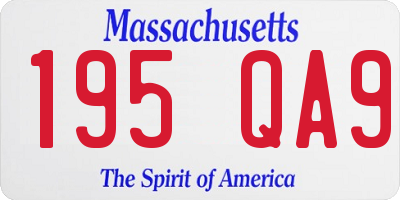MA license plate 195QA9