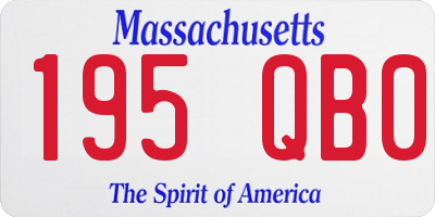 MA license plate 195QB0
