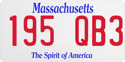 MA license plate 195QB3