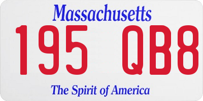MA license plate 195QB8