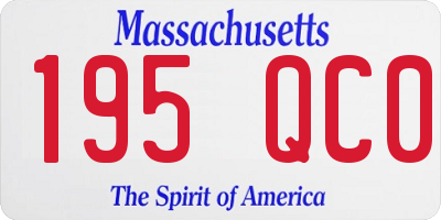 MA license plate 195QC0