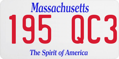 MA license plate 195QC3