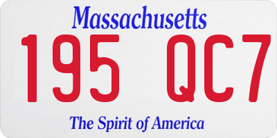 MA license plate 195QC7