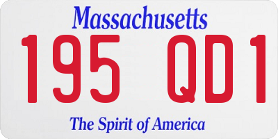 MA license plate 195QD1