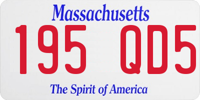 MA license plate 195QD5