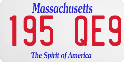 MA license plate 195QE9