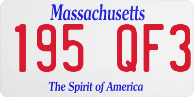 MA license plate 195QF3