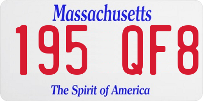 MA license plate 195QF8