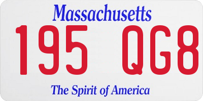 MA license plate 195QG8