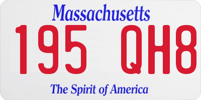 MA license plate 195QH8