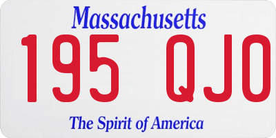 MA license plate 195QJ0