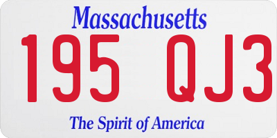 MA license plate 195QJ3